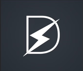 D-with-lightning glyph
